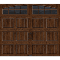 R-Value Intellicore Insulated Ultra-Grain Walnut Garage Door with Arch Window